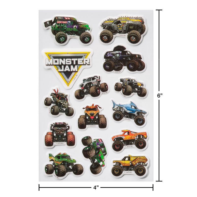 slide 3 of 4, Carlton Cards 14ct Monster Jam Puffy Stickers, 14 ct