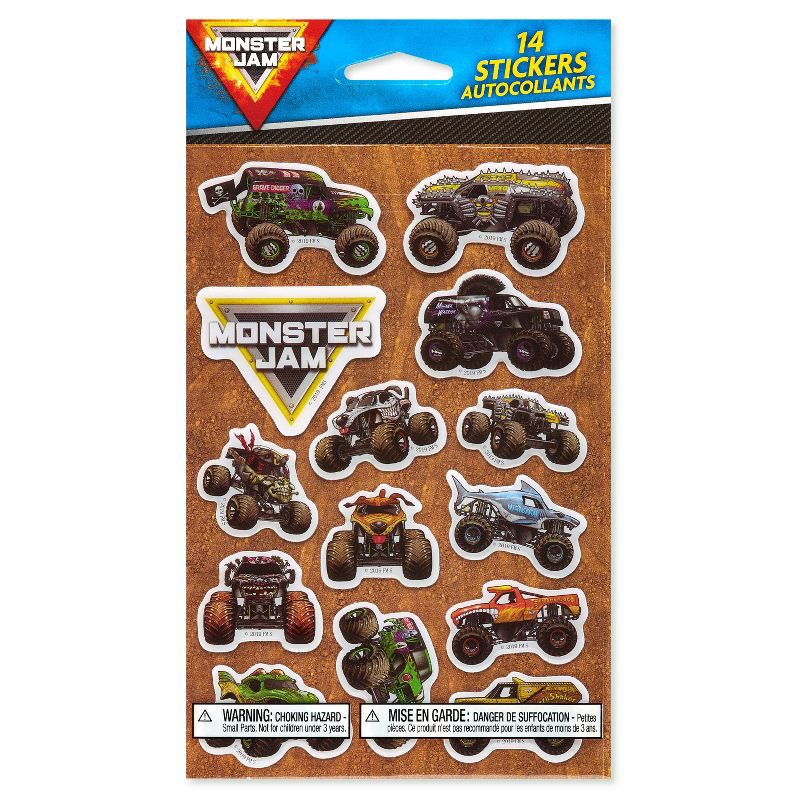 slide 4 of 4, Carlton Cards 14ct Monster Jam Puffy Stickers, 14 ct