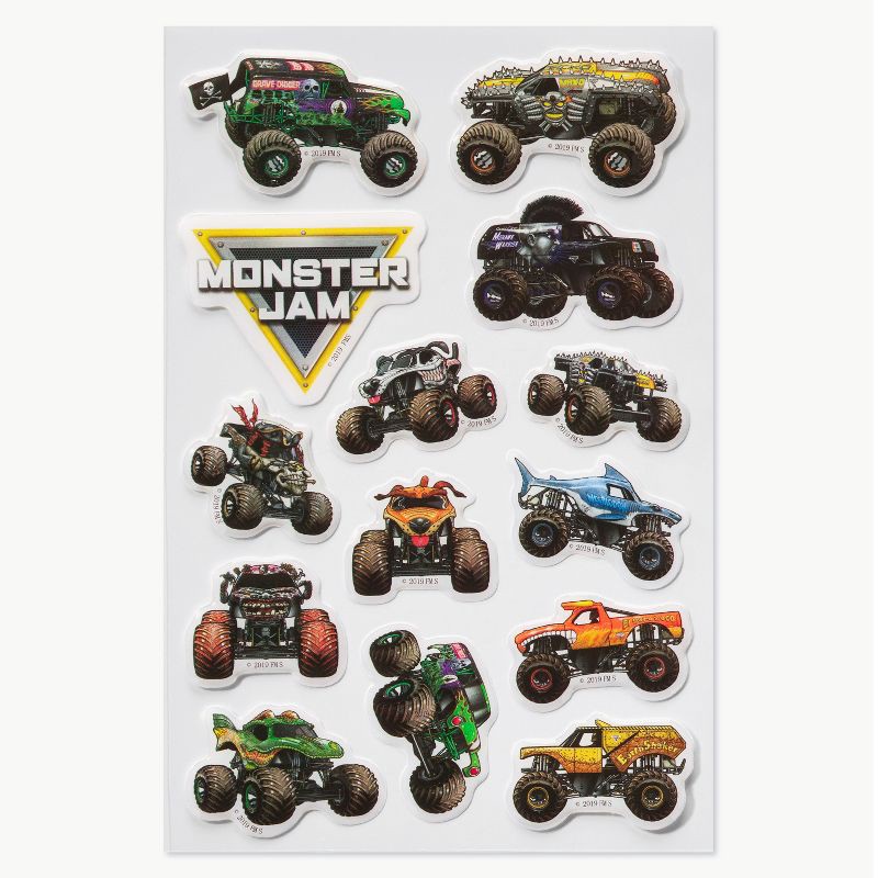 slide 1 of 4, Carlton Cards 14ct Monster Jam Puffy Stickers, 14 ct