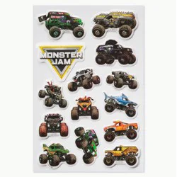 American Greetings Monster Jam 14ct 1 Sheet Monster Trucks 3D Puffy Stickers For Kids' Monster Truck Art