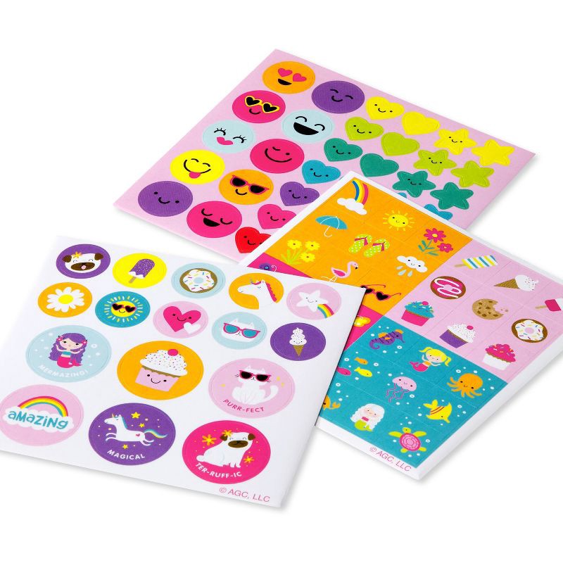 slide 2 of 5, American Greetings 360ct 12 Sheets Mini Sticker Book For Girls and Kids' Girly Summer Themed, 360 ct, 12 sheets