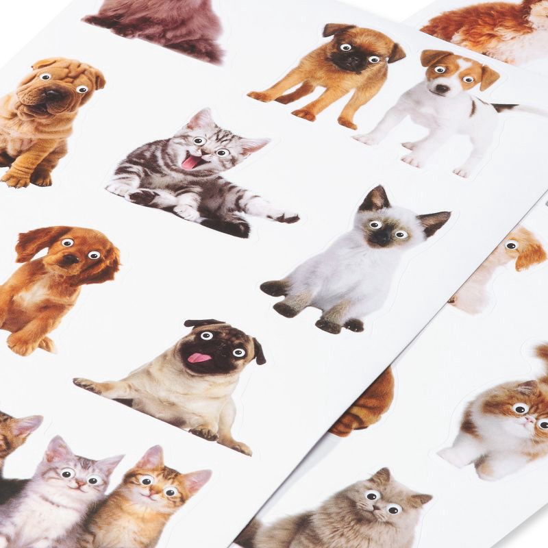 slide 3 of 5, American Greetings 110ct 10 Sheets Stickers for Kids' Funny Puppies and Kittens, 110 ct, 10 sheets