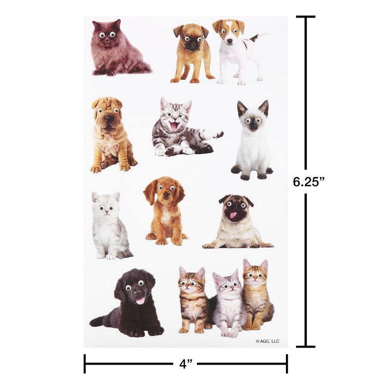 slide 4 of 5, American Greetings 110ct 10 Sheets Stickers for Kids' Funny Puppies and Kittens, 110 ct, 10 sheets