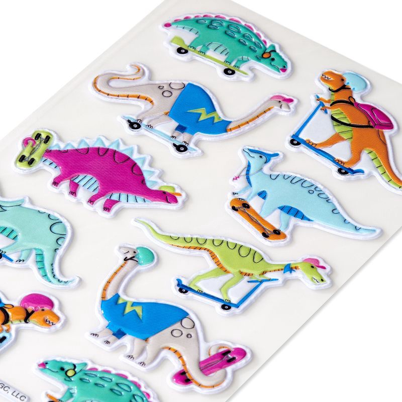 slide 4 of 4, Carlton Cards 10ct Dinosaur Puffy Stickers, 10 ct