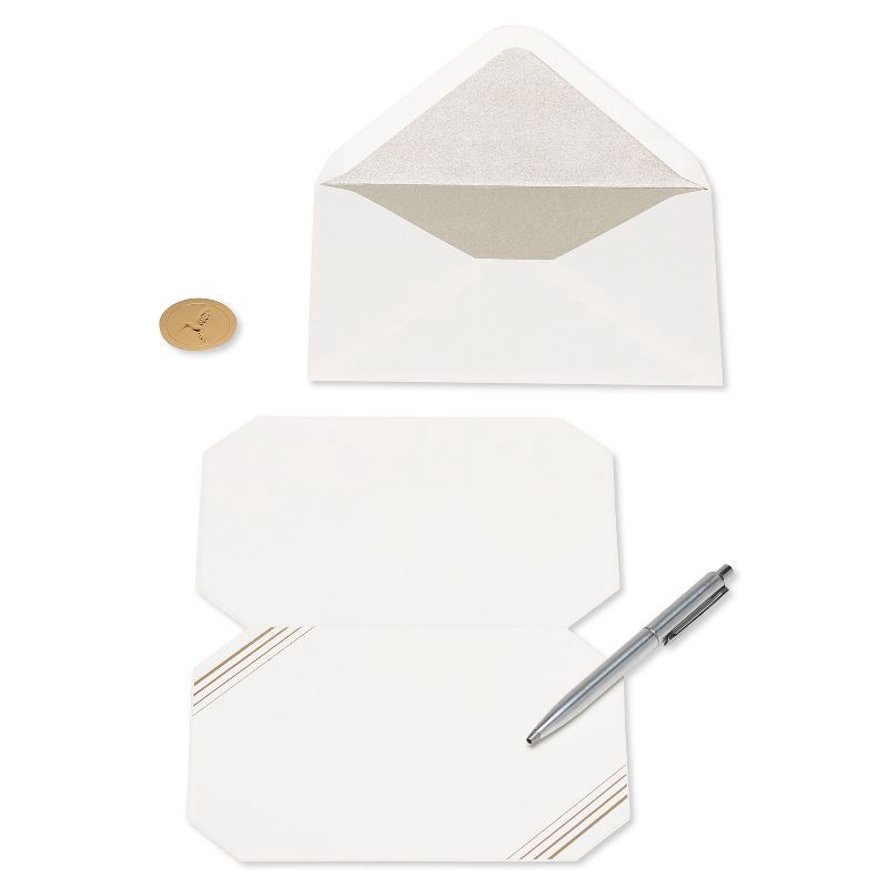 slide 3 of 5, PAPYRUS Blank Thank You Card Purple and Gold Includes Envelope, 1 ct