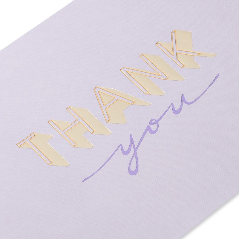 slide 5 of 5, PAPYRUS Blank Thank You Card Purple and Gold Includes Envelope, 1 ct