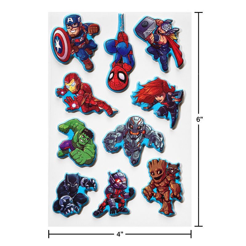 slide 3 of 4, Carlton Cards 10ct Marvel Super Heroes Puffy Stickers, 10 ct