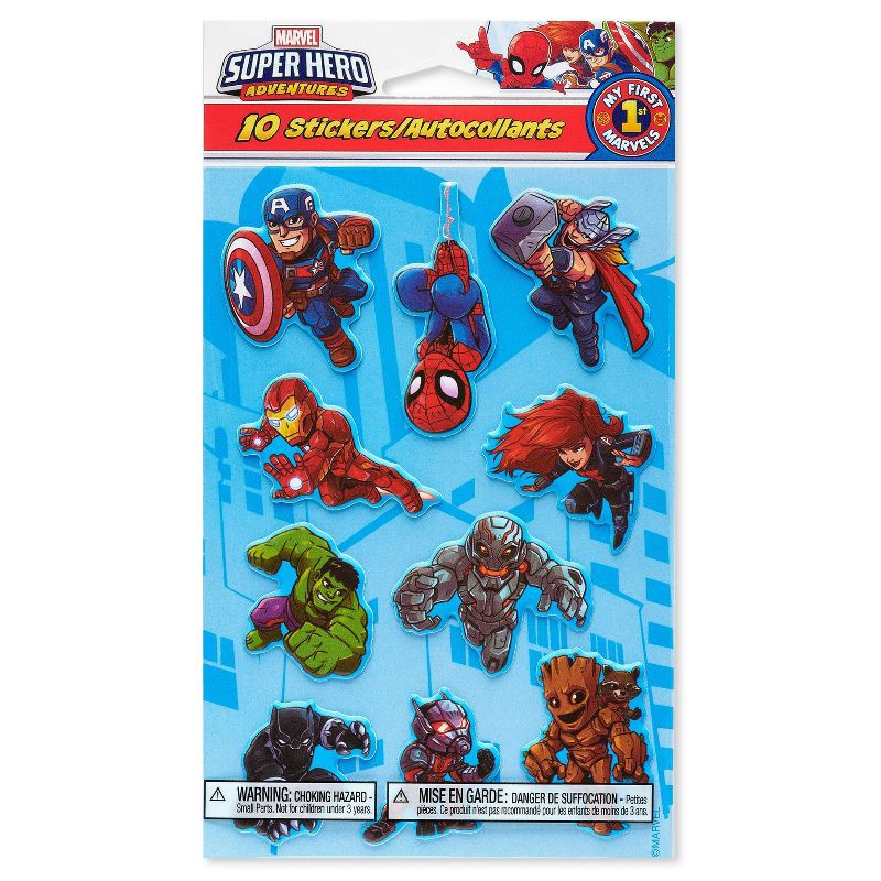 slide 4 of 4, Carlton Cards 10ct Marvel Super Heroes Puffy Stickers, 10 ct