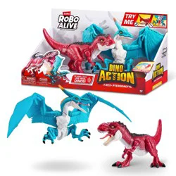 Robo Alive Dino Wars - Series 1 Combo Pack T-Rex & Pterodactyl: Plastic Animal Figures Set