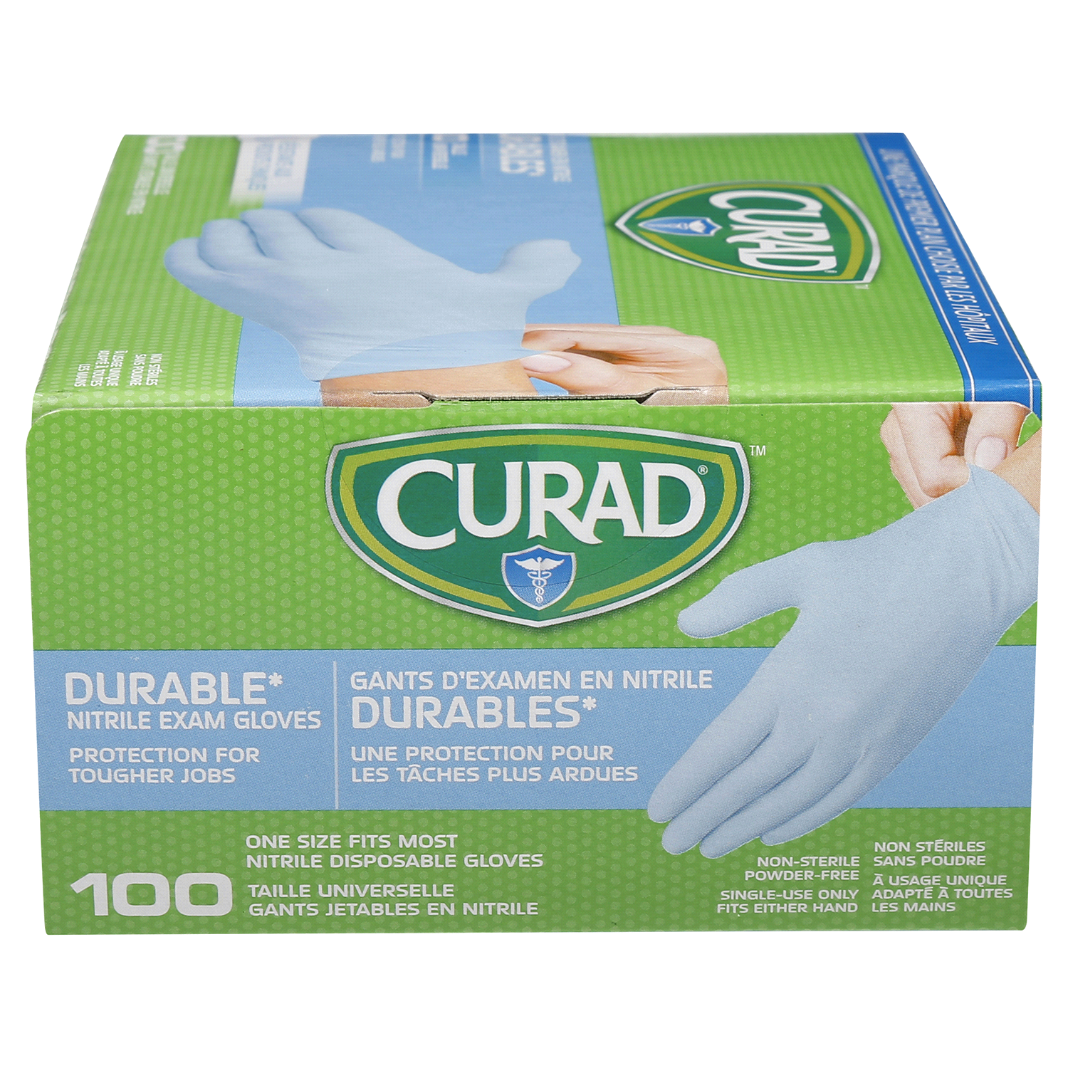 slide 5 of 5, Curad Exam Glove Blue Nitrile, 100 ct