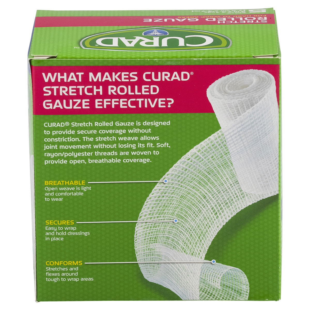 slide 4 of 4, Curad Stretch Rolled Gauze, 5 ct