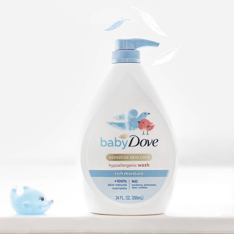 slide 4 of 11, Baby Dove Rich Moisture Baby Wash & Shampoo, Hypoallergenic and Tear-Free - 34 fl oz, 34 fl oz