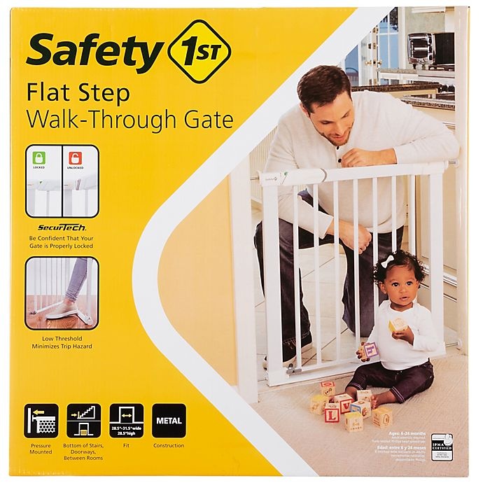 slide 5 of 6, Safety 1st Flat Step Metal Pressure-Mount Safety Gate - White, 1 ct