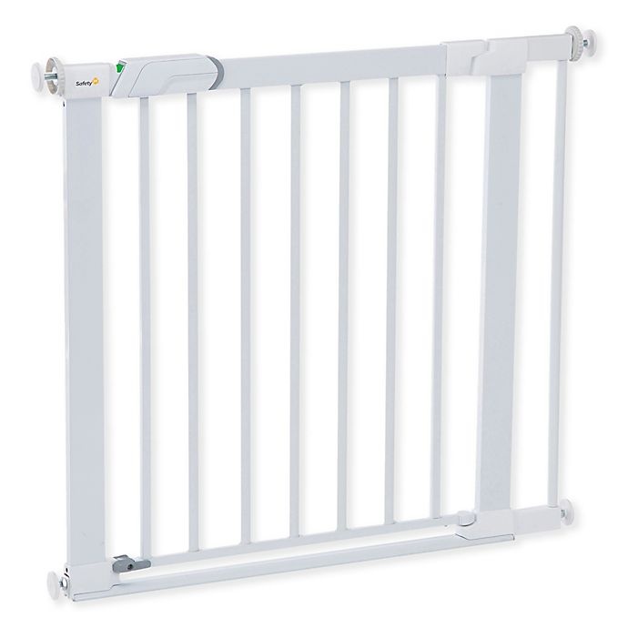 slide 1 of 6, Safety 1st Flat Step Metal Pressure-Mount Safety Gate - White, 1 ct