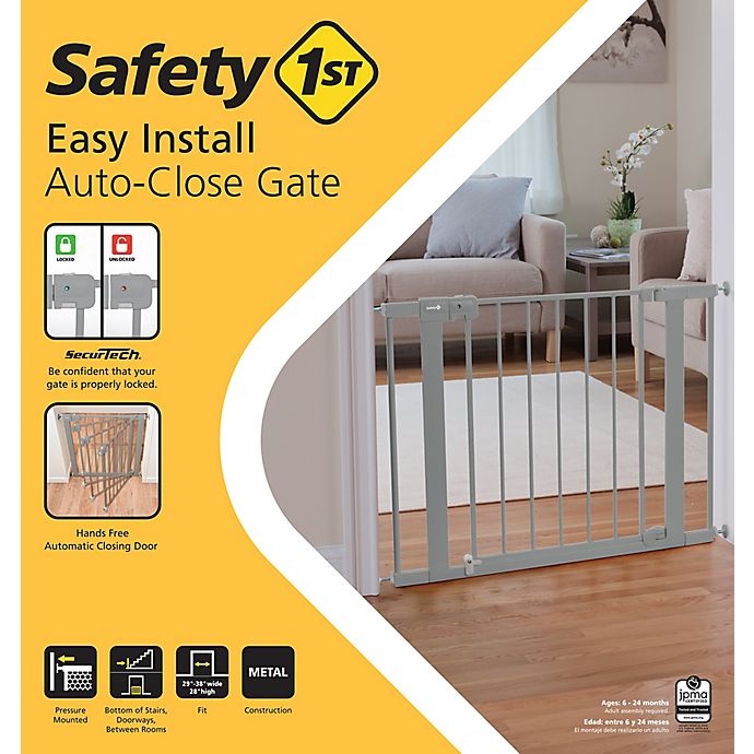 slide 3 of 13, Safety 1st Tension Mount Auto-Close Safety Gate - Grey, 1 ct
