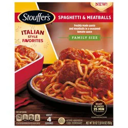 Stouffer's Spaghetti and Meatballs, Family Size, Easy Frozen Family Dinners