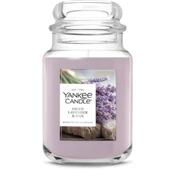 Yankee Candle Large Jar Scented Candle with up to 150 Hour Burn Time, Premium Plant Wax Blend for Consistent Burn, 22 oz Jar Candle with Room Filling Fragrance, Dried Lavender & Oak