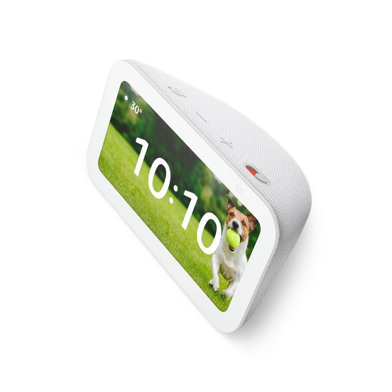 slide 3 of 7, Amazon Echo Show 5 (3rd Gen, 2023 release) | Smart Display with Deeper Bass and Clearer Sound - Glacier White, 1 ct