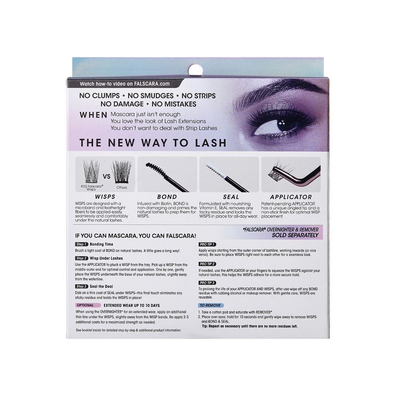 slide 12 of 13, KISS Products Falscara Eyelash Starter Kit - Lengthening Wisps - 36ct, 36 ct