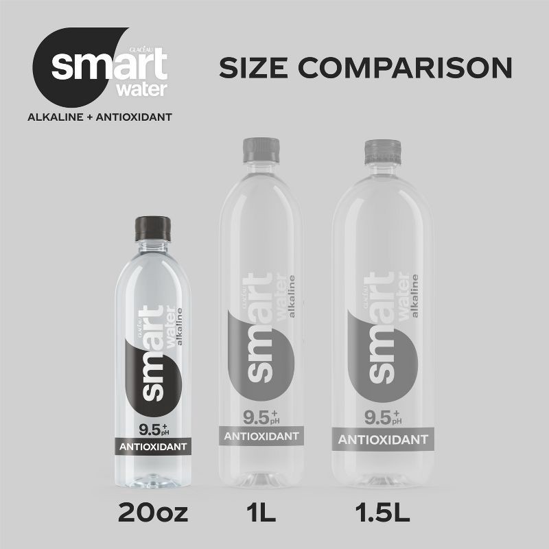 slide 3 of 8, smartwater Alkaline + Antioxidant Water - 20 fl oz Bottle, 20 fl oz