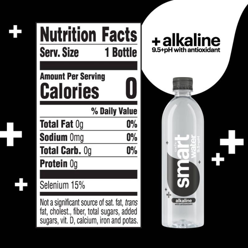 slide 7 of 8, smartwater Alkaline + Antioxidant Water - 20 fl oz Bottle, 20 fl oz