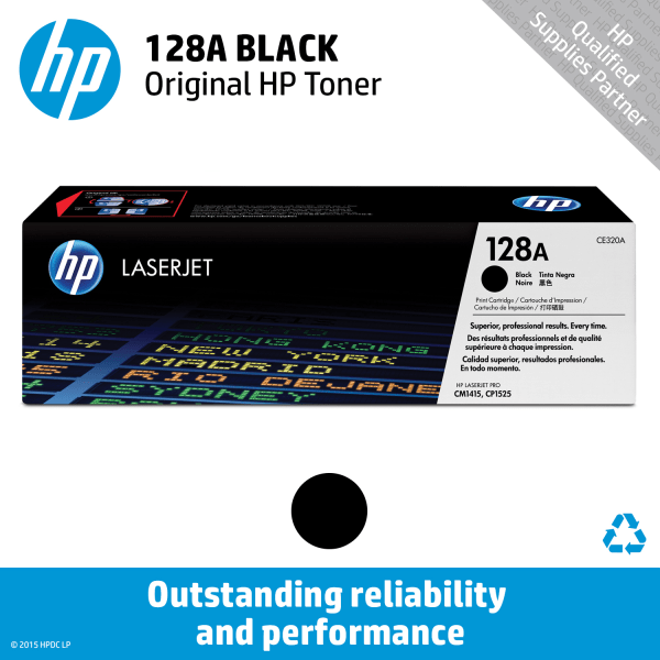 slide 3 of 5, HP 128A, Black Original Toner Cartridge (Ce320A), 1 ct