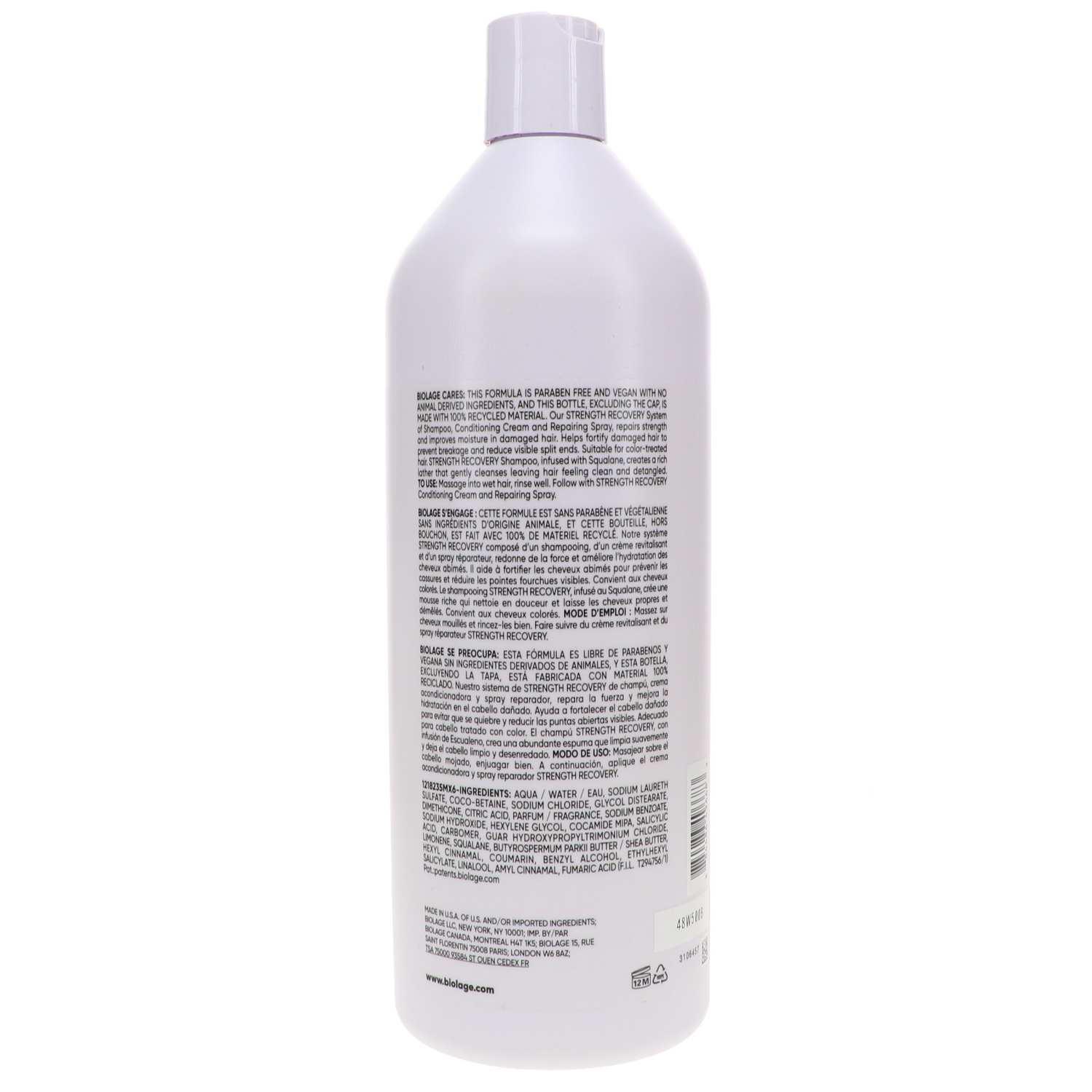 slide 2 of 2, Biolage Strength Recovery Shamp 33.8Oz, 33.8 oz