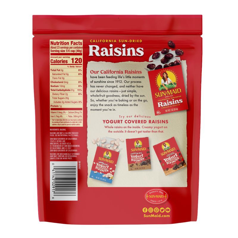 slide 2 of 9, Sun-Maid California Sun-Dried Raisins Resealable Stand-Up Bag - 32oz, 32 oz