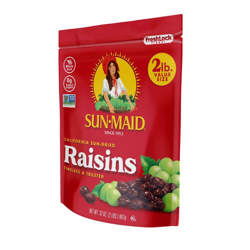 slide 4 of 9, Sun-Maid California Sun-Dried Raisins Resealable Stand-Up Bag - 32oz, 32 oz