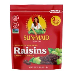 Sun-Maid California Sun-Dried Raisins Resealable Stand-Up Bag - 32oz