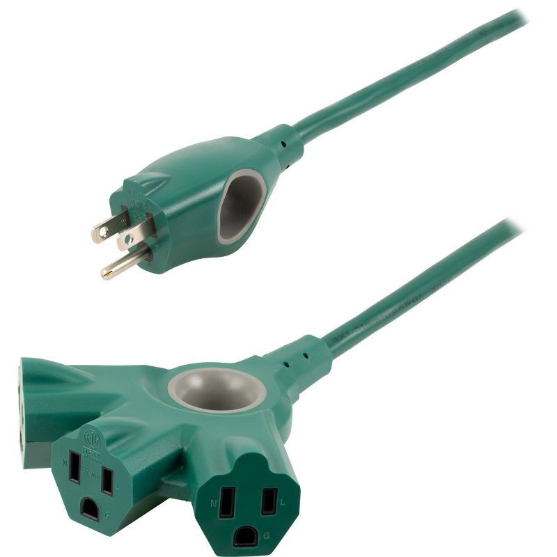 slide 2 of 9, Philips 25' EZ Grip 3-Outlet Grounded Extension Cord Indoor/Outdoor 16 Gauge Green, 1 ct