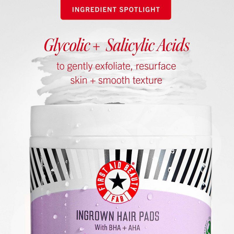 slide 7 of 13, FIRST AID BEAUTY Ingrown Hair Pads, Pre-Shave Gentle Exfoliating Body Pads for Ingrown Hair Prevention - 60ct - Ulta Beauty, 60 ct