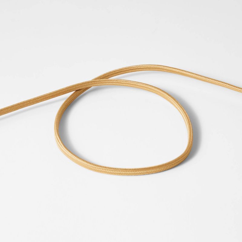 slide 4 of 4, Threshold designed w/Studio McGee Natural Wicker Table Lamp Brown - Threshold™ designed with Studio McGee: Chic Pleated Drum Shade, ETL Listed, 1 ct