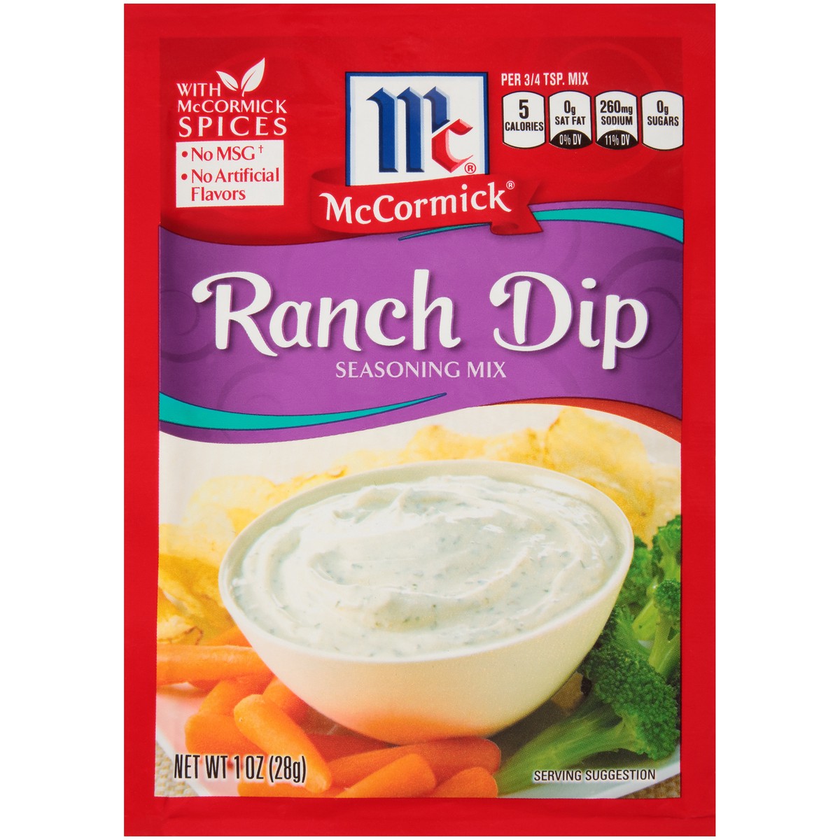 slide 1 of 8, McCormick Ranch Dip Seasoning Mix 1 oz. Packet, 1 oz