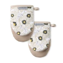 Kitchenaid Printed Mini Oven Mitts - Gardenia