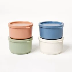 4pc Plastic Condiment/Snack Container Set - Figmint™: Multicolor, Microwave & Dishwasher Safe, Recycled PET