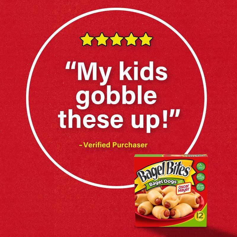 slide 9 of 10, Bagel Bites Bagel Dogs with Oscar Mayer Frozen Snacks - 12ct/7.75oz, 12 ct, 7.75 oz