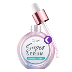 Olay Super Face Night Serum with Vitamin C - Fragrance Free - 1 fl oz: Contains Peptides, For Sensitive Skin, Hydrating, Contains Hyaluronic Acid