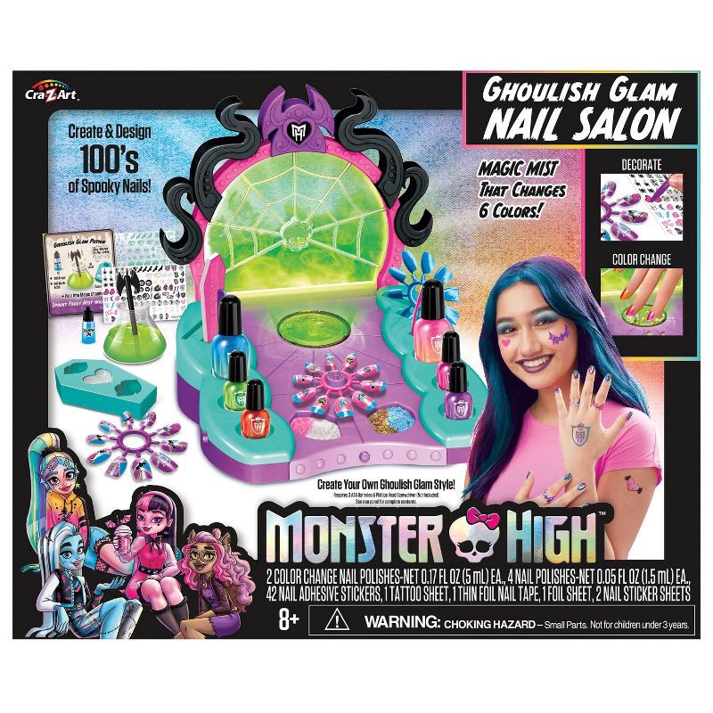 slide 1 of 8, Monster High Ghoulish Glam Nail Salon, 1 ct