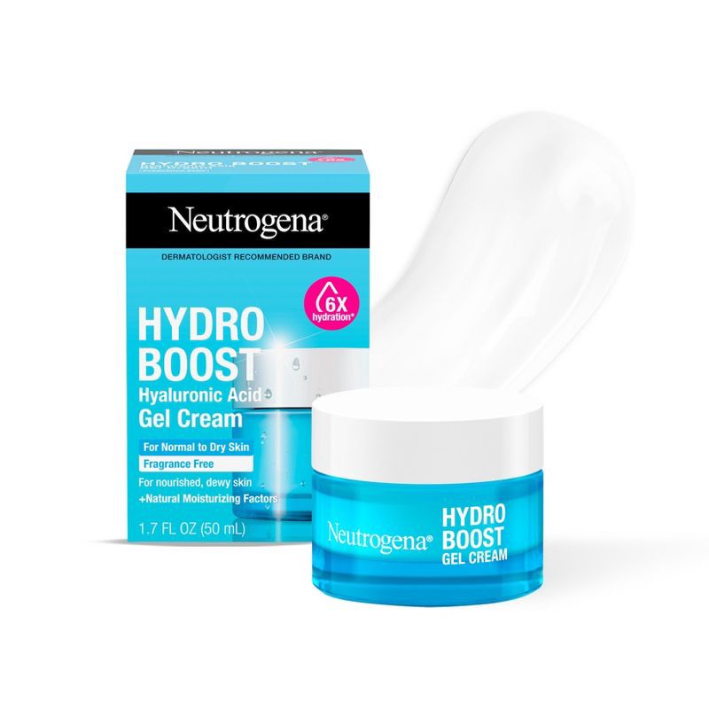 slide 1 of 12, Neutrogena Hydro Boost Water Gel Cream Face Moisturizer with Hyaluronic Acid for Normal to Dry Skin: 1.7 fl oz, 1.7 fl oz