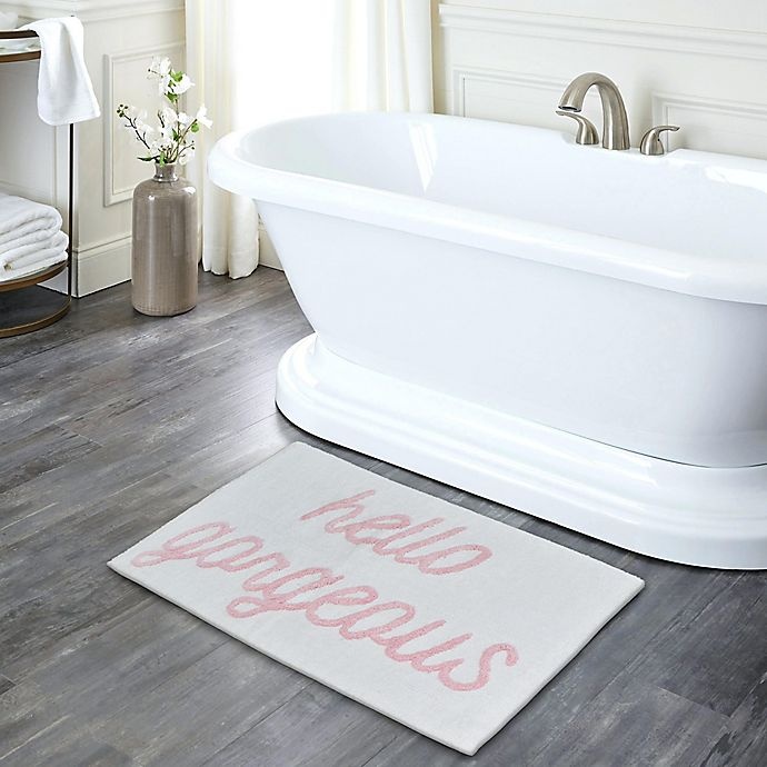 slide 2 of 4, Wamsutta Hello Gorgeous'' Bath Rug - Pink/White'', 20 in x 33 in