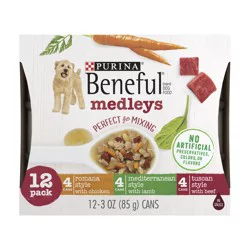 Beneful Purina Beneful Wet Dog Food Variety Pack, Medleys Tuscan, Romana & Mediterranean Style