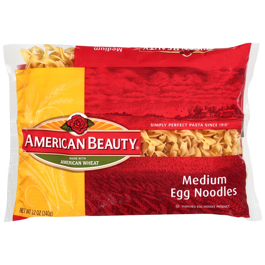 slide 1 of 6, American Beauty Medium Egg Noodles Bags, 12 ct; 12 oz