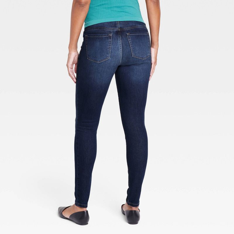 slide 2 of 5, Over The Belly Skinny Maternity Jeans - Isabel Maternity by Ingrid & Isabel™ Dark Wash 14: High Rise, Stretch, Ankle Length, 1 ct