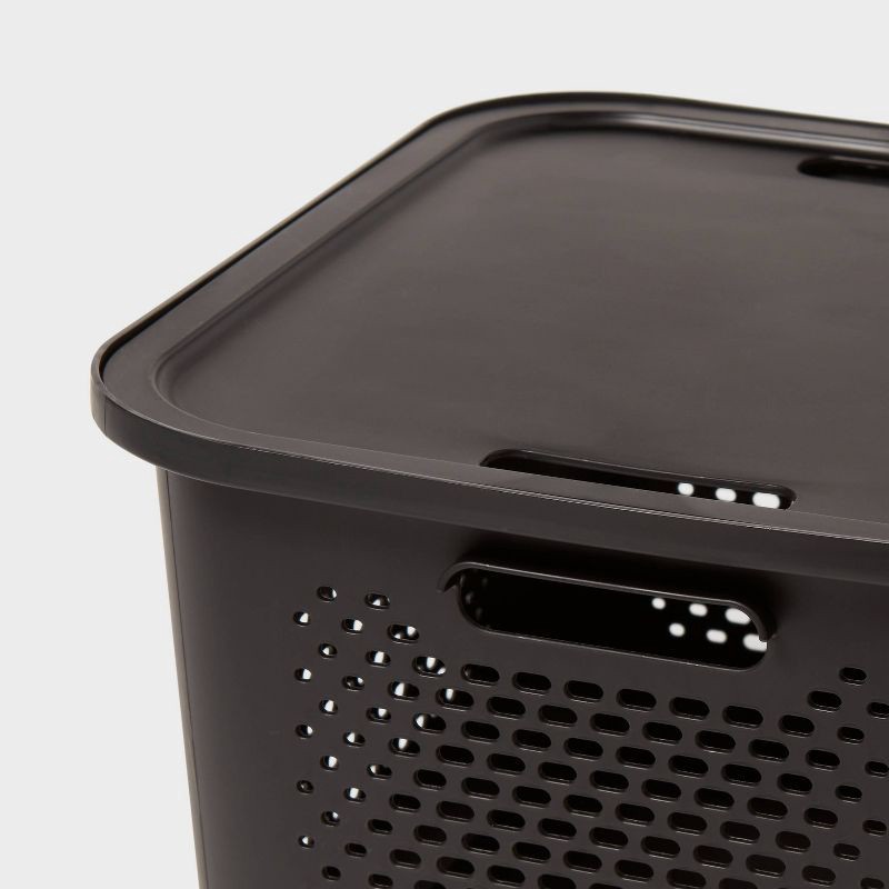 slide 3 of 4, Decorative Plastic Lid Black - Brightroom™: Storage Bin Lid, Universal Placement, Cut-Out Handles, 14.72"x12.52", 1 ct