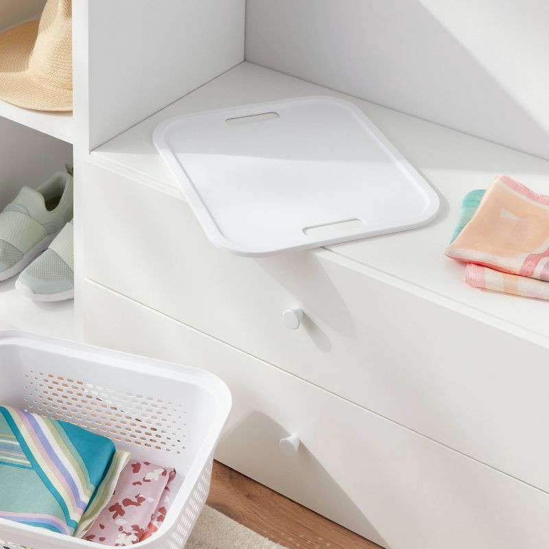 slide 2 of 4, Decorative Plastic Lid White - Brightroom™: Modern Storage Bin Lid for 13" Cube System, Cut-Out Handles, Polypropylene, 1 ct