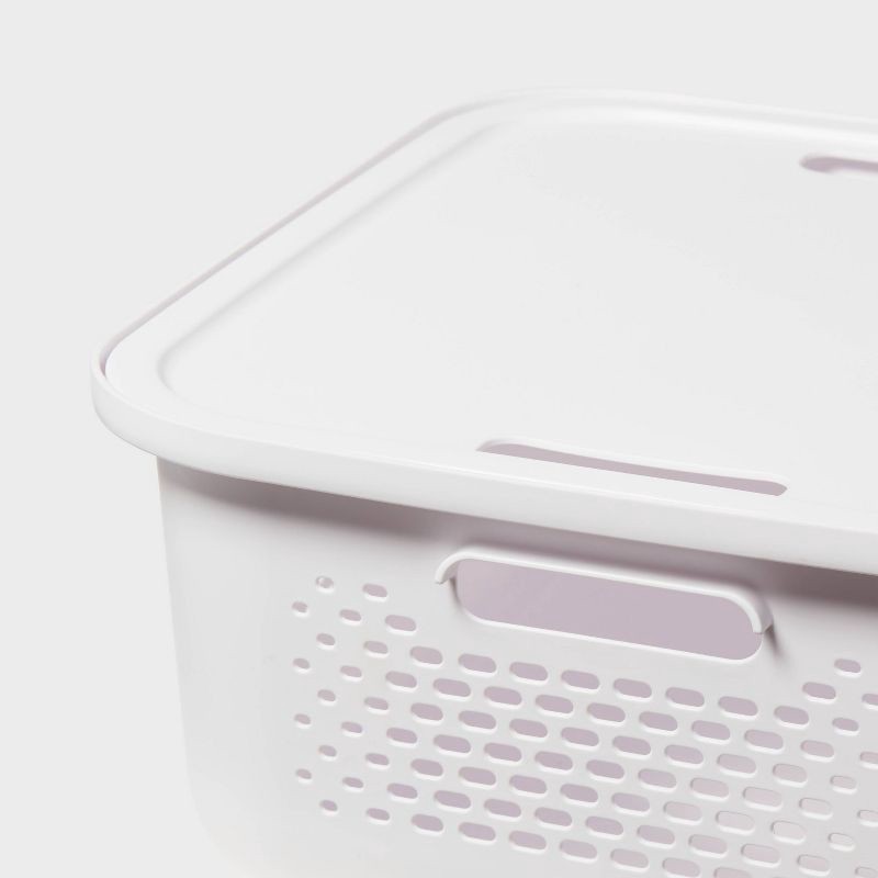 slide 3 of 4, Decorative Plastic Lid White - Brightroom™: Modern Storage Bin Lid for 13" Cube System, Cut-Out Handles, Polypropylene, 1 ct