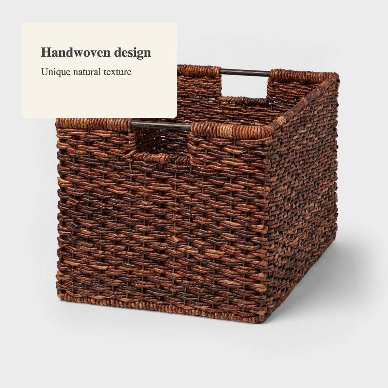 slide 4 of 4, XL Woven Abaca Basket - Brightroom™: Handwoven Storage, Lacquered Finish, Rectangle Floor Crate, 22"x15"x13", 1 ct