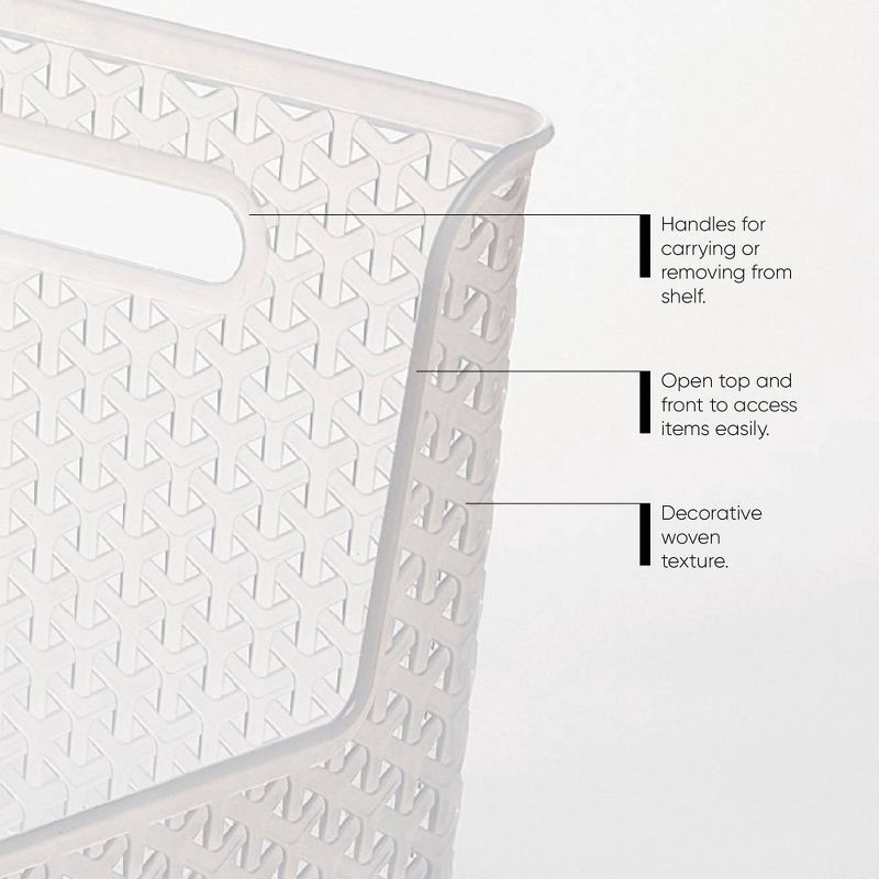 slide 4 of 5, Y-Weave Narrow Easy Access Decorative Storage Basket Translucent - Brightroom™, 1 ct