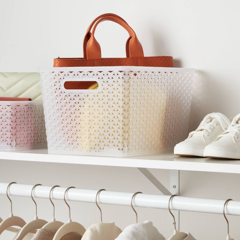 slide 2 of 6, Large Y-Weave Decorative Storage Basket Translucent - Brightroom™: Polypropylene, 18L, No Assembly, Clear, 18 liter